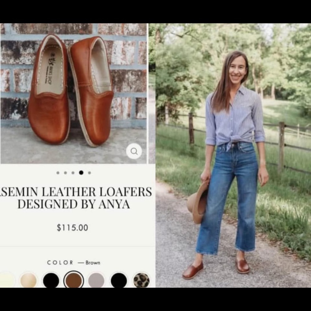 Brown Leather Loafers for Women